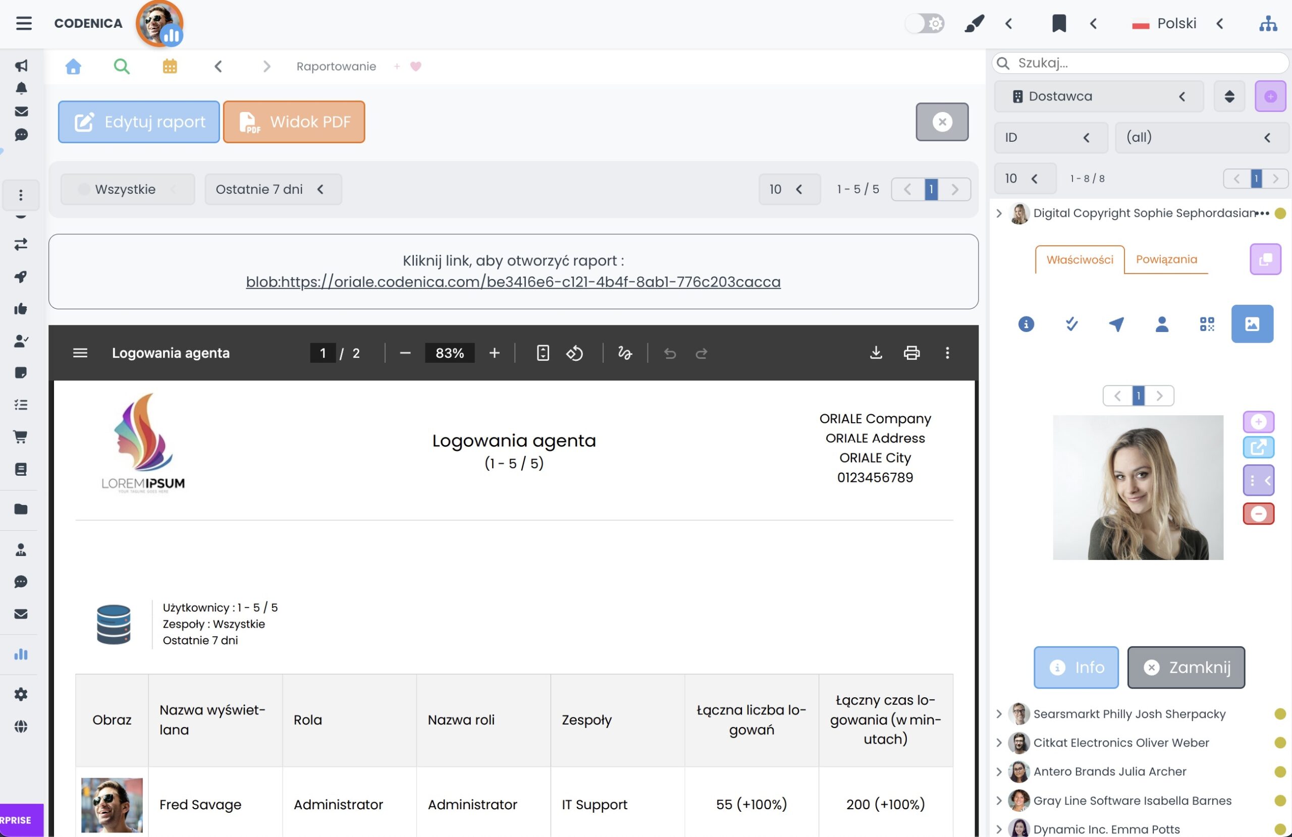 System helpdesk - widok PDF - tryb jasny - Codenica ITSM + ITAM