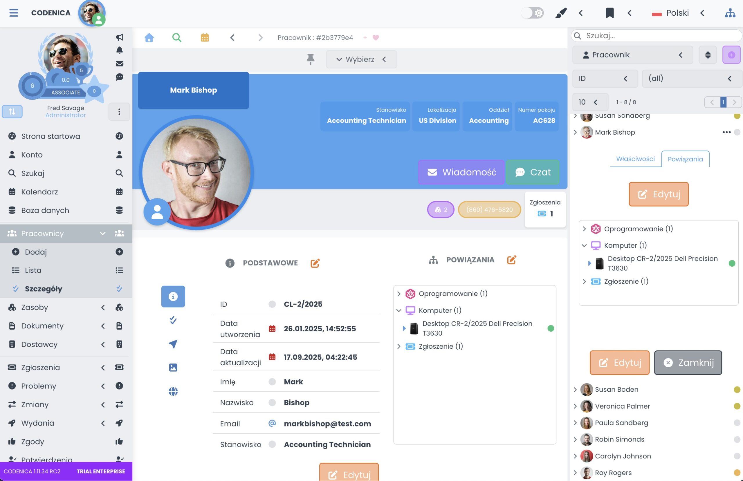 Program do zarządzania zasobami IT - klient - tryb jasny - Codenica ITSM + ITAM