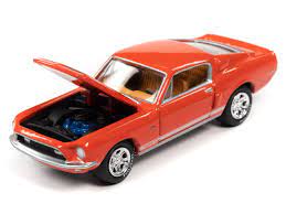 Autoworld  JLSP172A  1:64 1968 Shelby GT500 CALYPSO CORAL W/WHITE ROCKER STRIPES.UP B7-A3