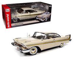 Autoworld  AW272 1:18 1957 Plymouth Fury Sand Dune White gold anodized aluminum trim.UP