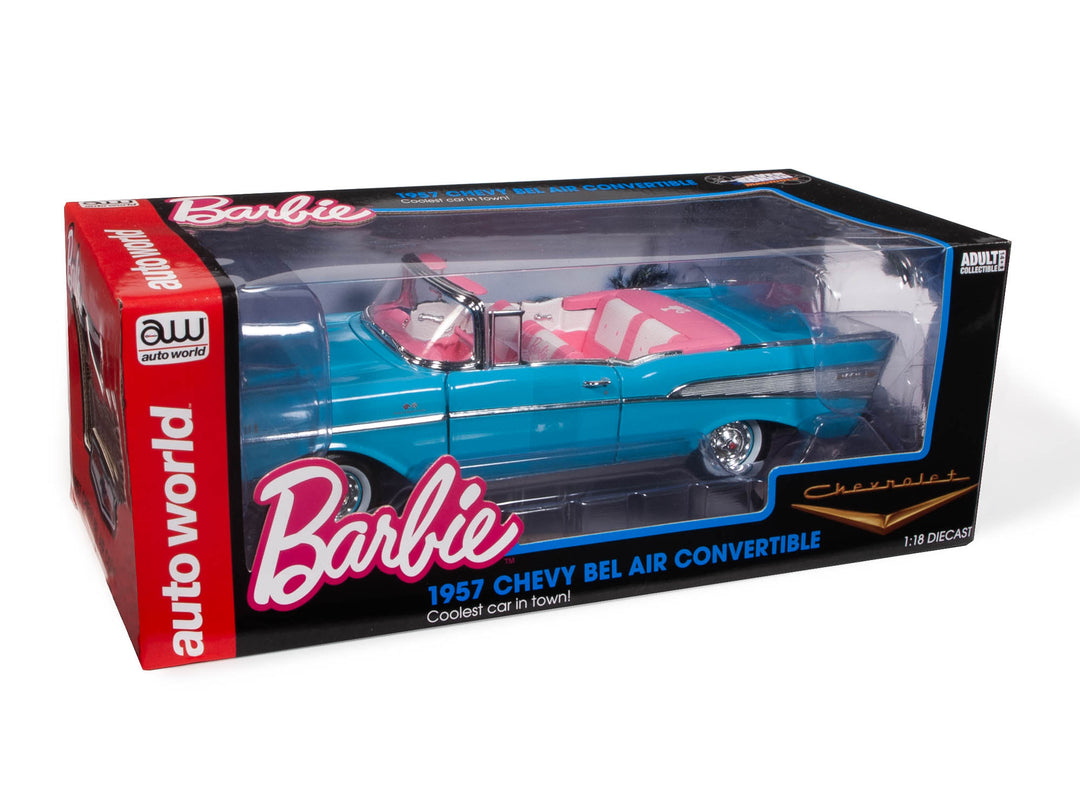 Auto World 1/18 Scale - Barbie 1957 Chevy Bel Air Convertible - AWSS135