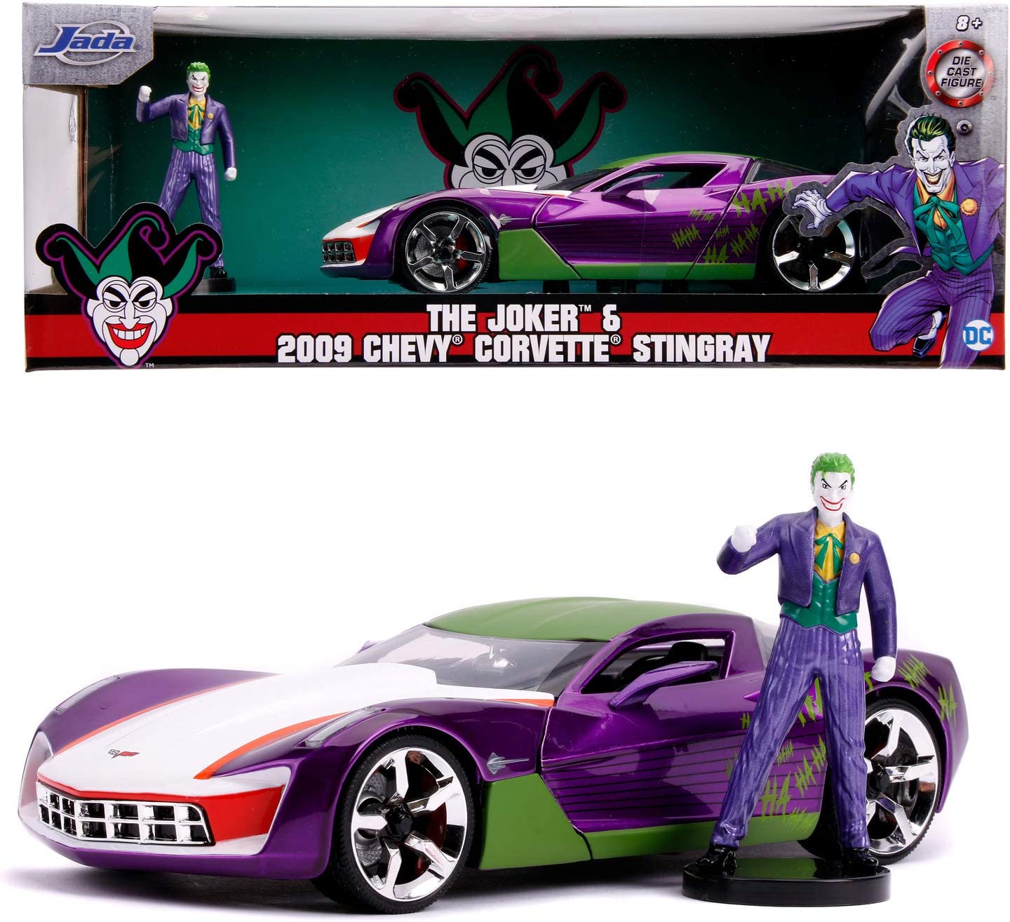 Jada 5020 1/24 2009 Chevy corvette stingray And Joker Figure