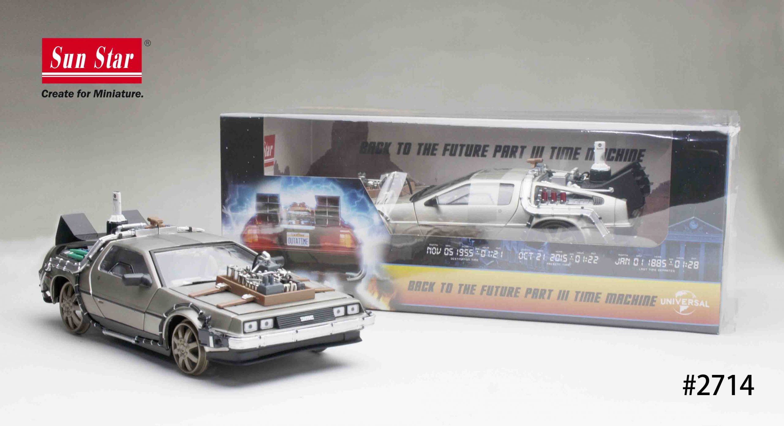 Sunstar 2714 1/18 DE LOREAN “Back to the Future III ” Rail Version BAY 10