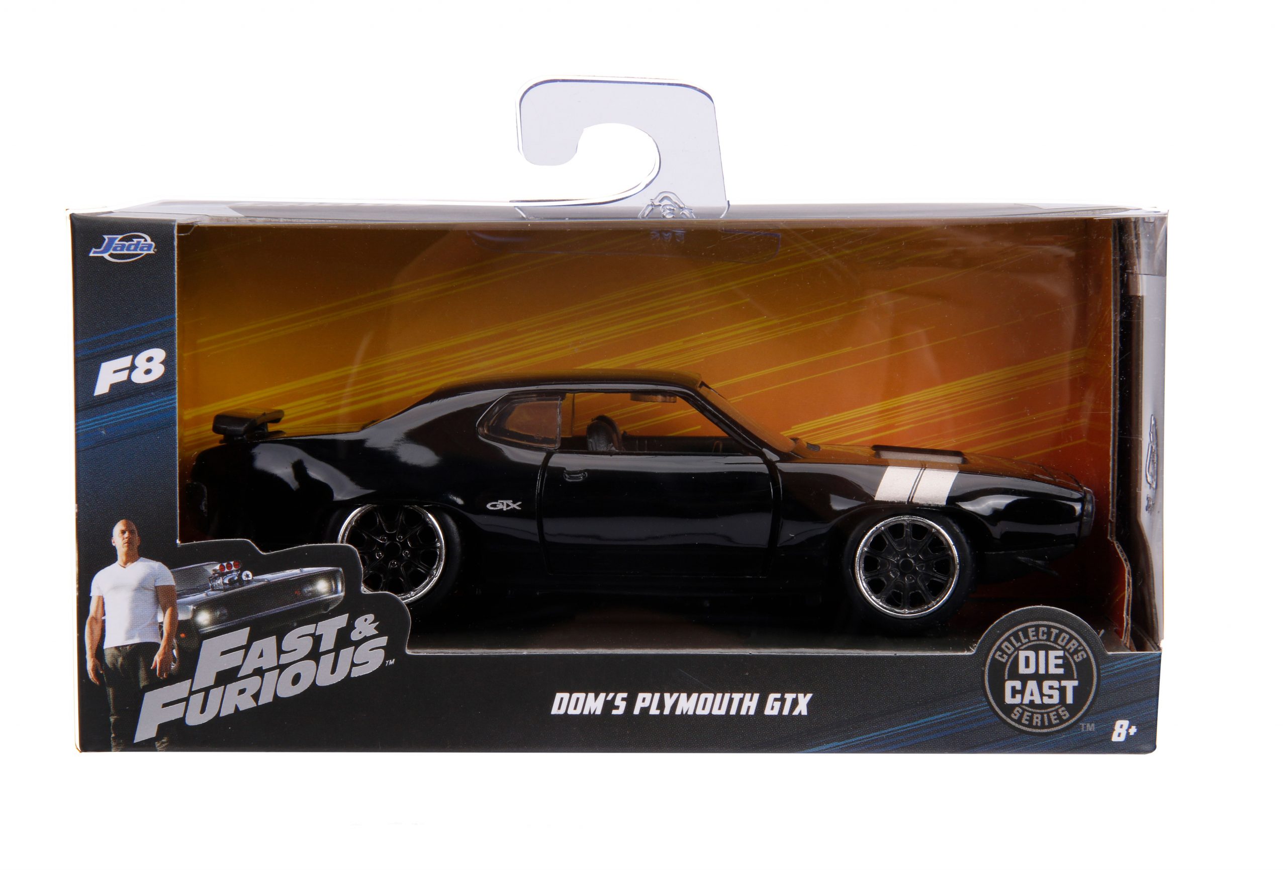 Jada 98300 1:32 FF - Dom's Plymouth GTX - Black With Silver Stripes