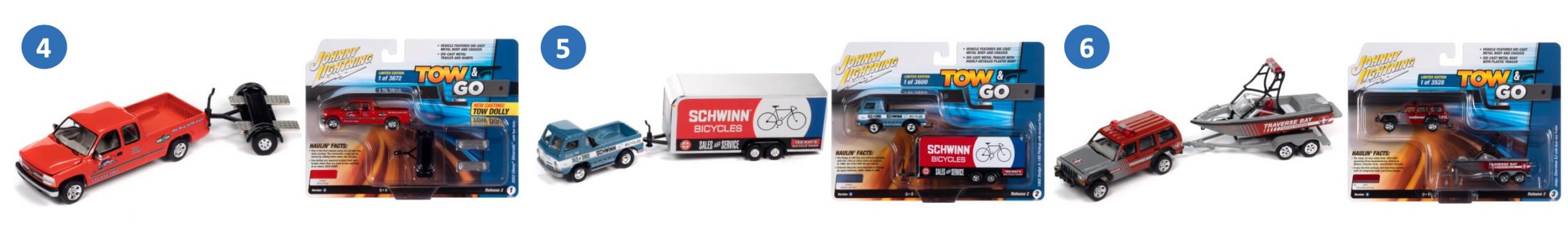 Autoworld JLBT018B Johnny Lightning Tow&Go 2023 Release 2B 6 Models per box