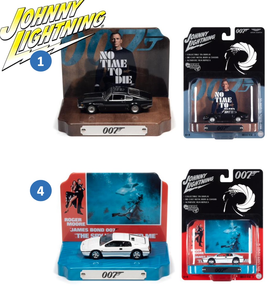 Autoworld JLDR014 1:64 James Bond Tin Display 6 Assorted Models