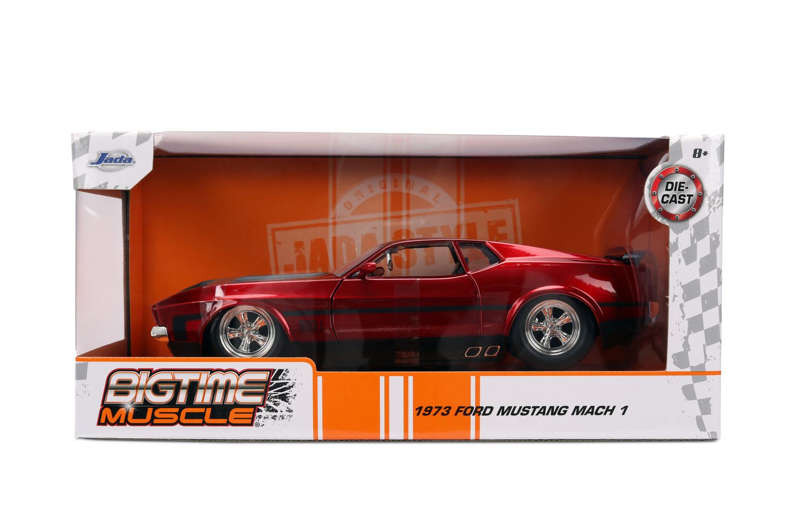 Jada 36589 1:24 Big Time Muscle - 1973 Ford Mustang Mach 1 Red and black
