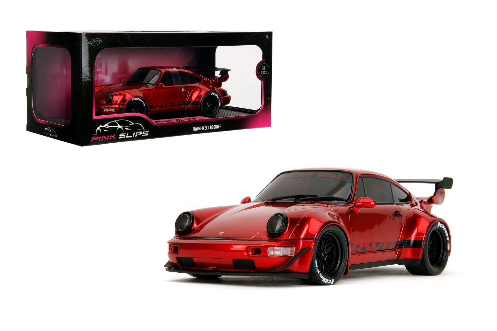 Jada 35726 1/18 Pink Slips Porsche RWB 964-Candy Red Opening doors