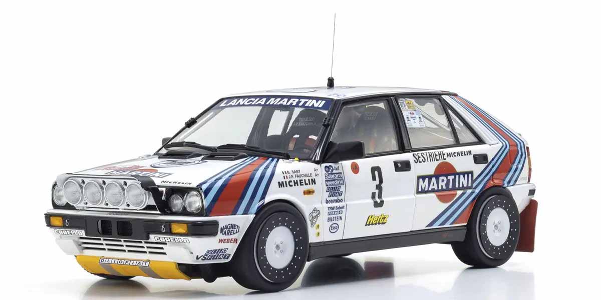 KYOSHO KS08960F 1:18 LANCIA DELTA HF 4WD RALLY MONTE CARLO 1988 MARTINI NR.3
