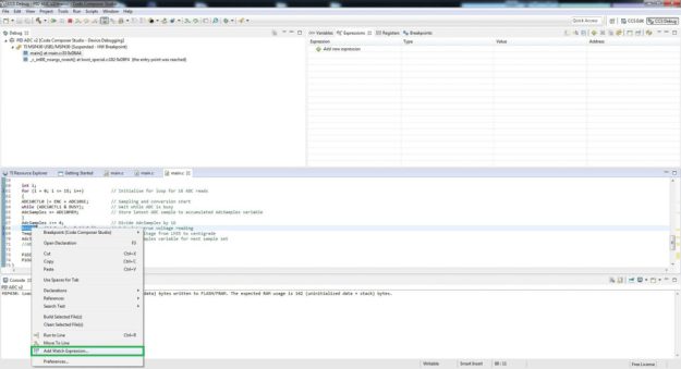 Code Composer Studio Graphing Tool Tutorial Add Watch Expression MSP430 Tiva C C2000