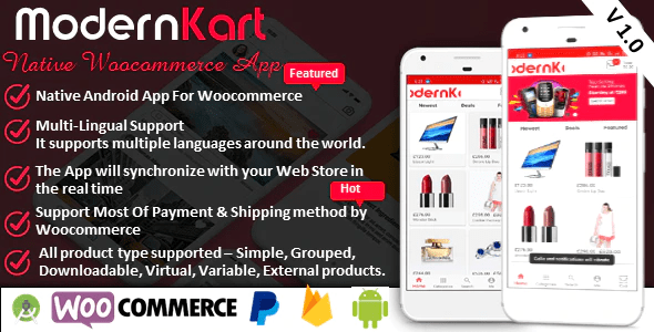 Modernkart Native Android Application for Woocommerce