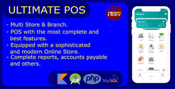 Ultimate Point Of Sales (POS) complete package, Android and Online Store with rest api php mysql
