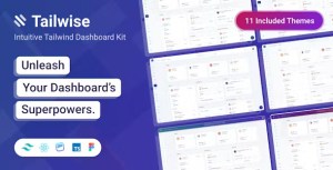 Tailwise - Tailwind CSS HTML, Vue, React, Laravel Admin Dashboard Kit + Figma Design File