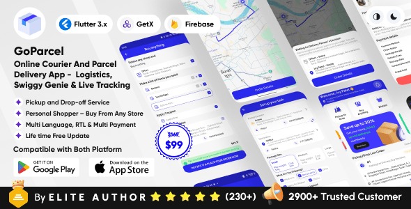 GoParcel - Online Courier & Parcel Delivery App - Buy Anything from Store Flutter Complete Solution