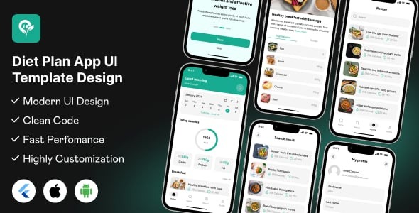 Diet App UI Template | Personalized Diet & Nutrition Management App in Flutter | Dietify App UI