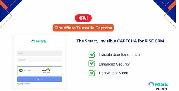 Cloudflare Turnstile CAPTCHA Plugin for Rise CRM