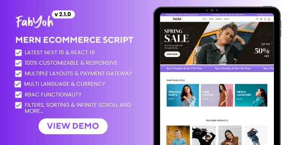 Fabyoh - MERN Stack Ecommerce Script