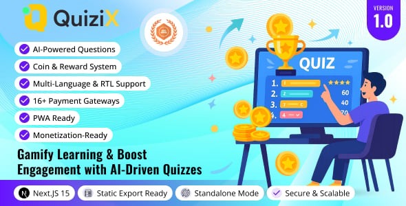 QuiziX – AI Quiz & Trivia Game | Laravel + Next.js Gamified Quiz Platform