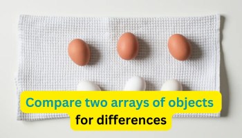 How does JavaScript compare two arrays of objects for differences