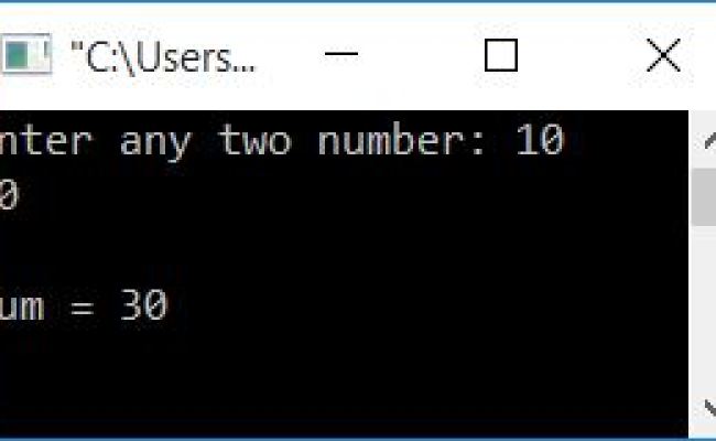C Program To Add Two Numbers