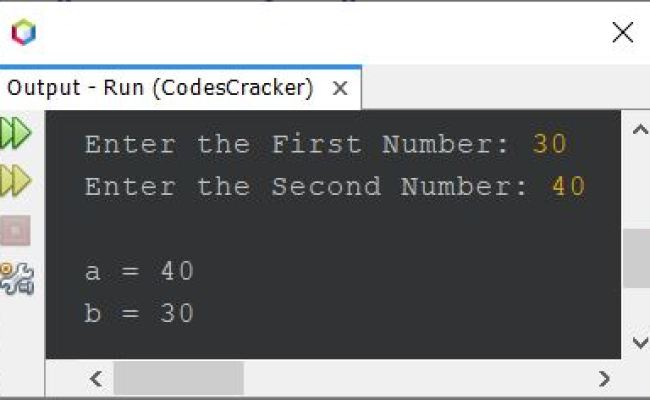 Java Program To Swap Two Numbers