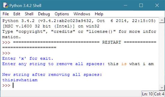 To ignore the escape sequence in a string we have to make the string as a raw string by placing r before the string. Python Program To Remove Spaces From String