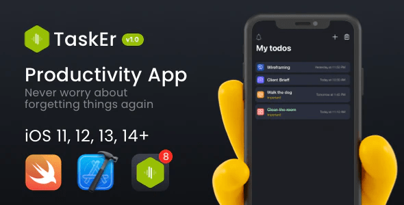 TaskEr - A powerful Todo iOS App (Swift)