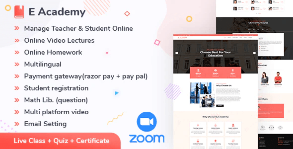 E Academy - Online Learning Management System & live streaming classes (web)