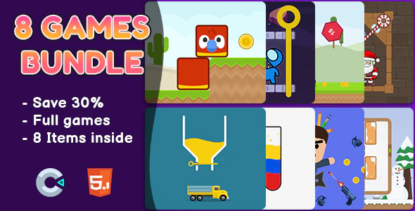 8 Games Bundle #1 - HTML5 Games - Construct 2 & 3