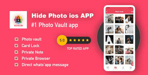 Hide Photo - Gallery vault - iOS Swift App Source Code
