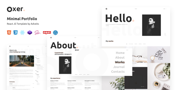 Oxer - Minimal Portfolio React JS Template
