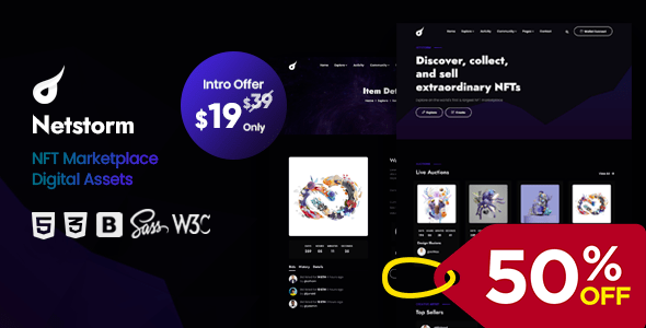 Netstorm - NFT Marketplace HTML Template