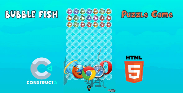 Bubble Fish HTML5 Game (With Construct 3 All Source-code .c3p)
