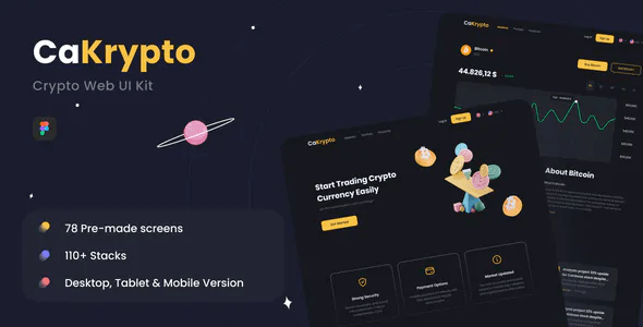 CaKrypto - Crypto Web UI Kit Figma
