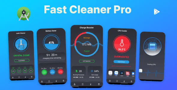 Fast Cleaner Pro - Application to clean, save battery and optimize machine speed