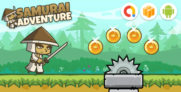 Samurai Adventure Run Game (Buildbox Template + Android Studio Project)