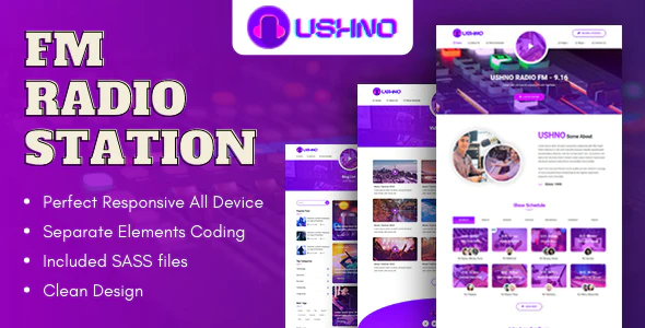 Ushno - FM Radio Station Bootstrap HTML Template
