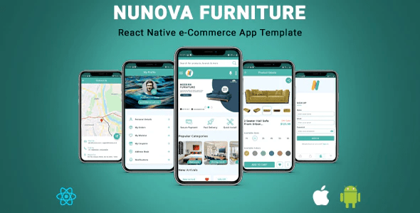 NunovaFurniture - React Native eCommerce App Template