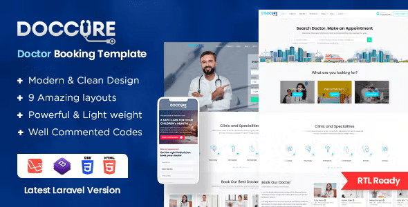 Doccure - Doctor Appointment Booking Management Directory System Template - Laravel
