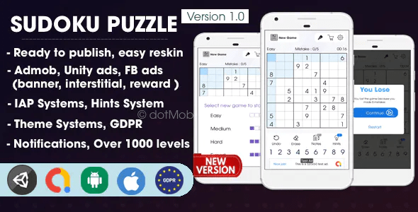 Sudoku Puzzle - Unity Template Project