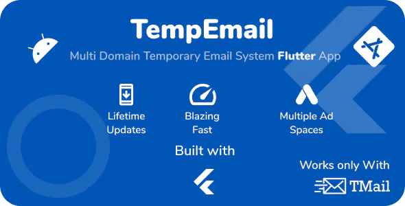 Temp Email - Flutter App for TMail - Multi Domain Temporary Email System