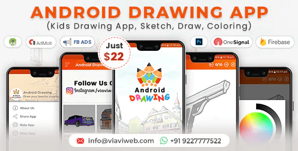 Android Drawing App (Kids Drawing App, Sketch, Draw, Coloring)