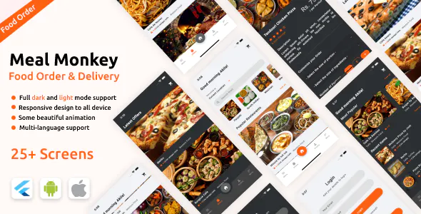 Food Order & Delivery Android App Template + iOS App Template - Flutter - Meal Monkey