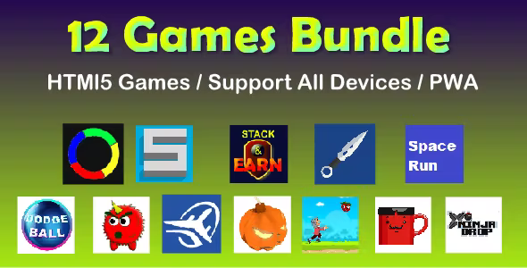 12 Games Bundle - HTML5 Games