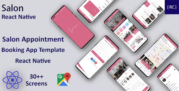 Multi Salon Android App Template + Multi Salon iOS App Template - React Native