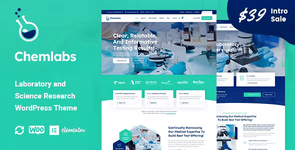 Chemlabs - Laboratory & Science Research WordPress Theme