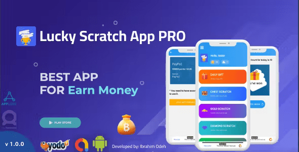 Lucky Scratch to Win PRO with Earning System - Admin Panel (Admob + Applovin + Yodo1)