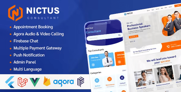 Nictus Consultation - Complete online consultation solution with flutter mobile app and laravel