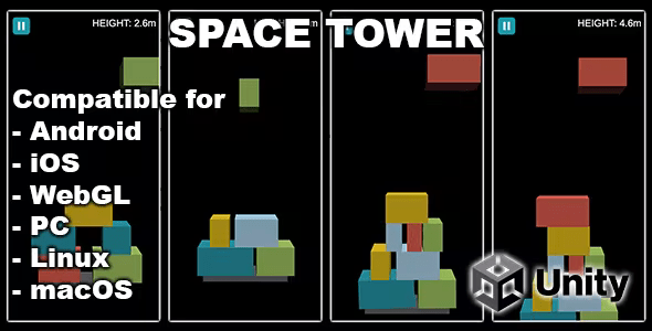 Stack Tower - Unity 2D Game With AdMob (Android game and iOS game)