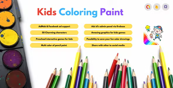 Android KIDS Coloring Paint - AdMob, Facebook ads